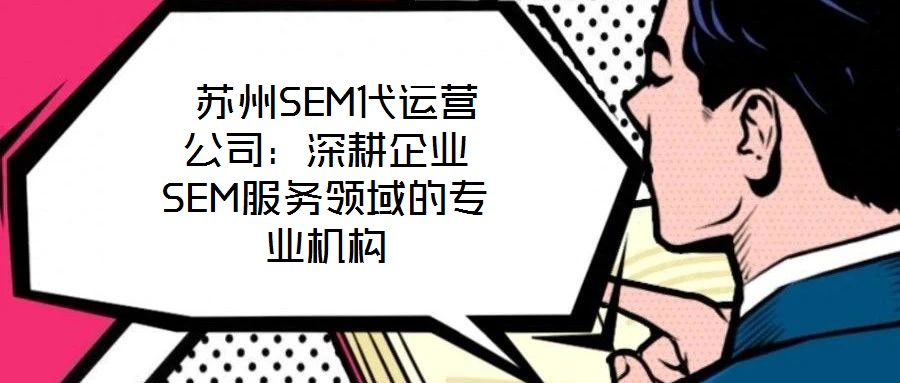  蘇州SEM代運(yùn)營公司：深耕企業(yè)SEM服務(wù)領(lǐng)域的專業(yè)機(jī)構(gòu)